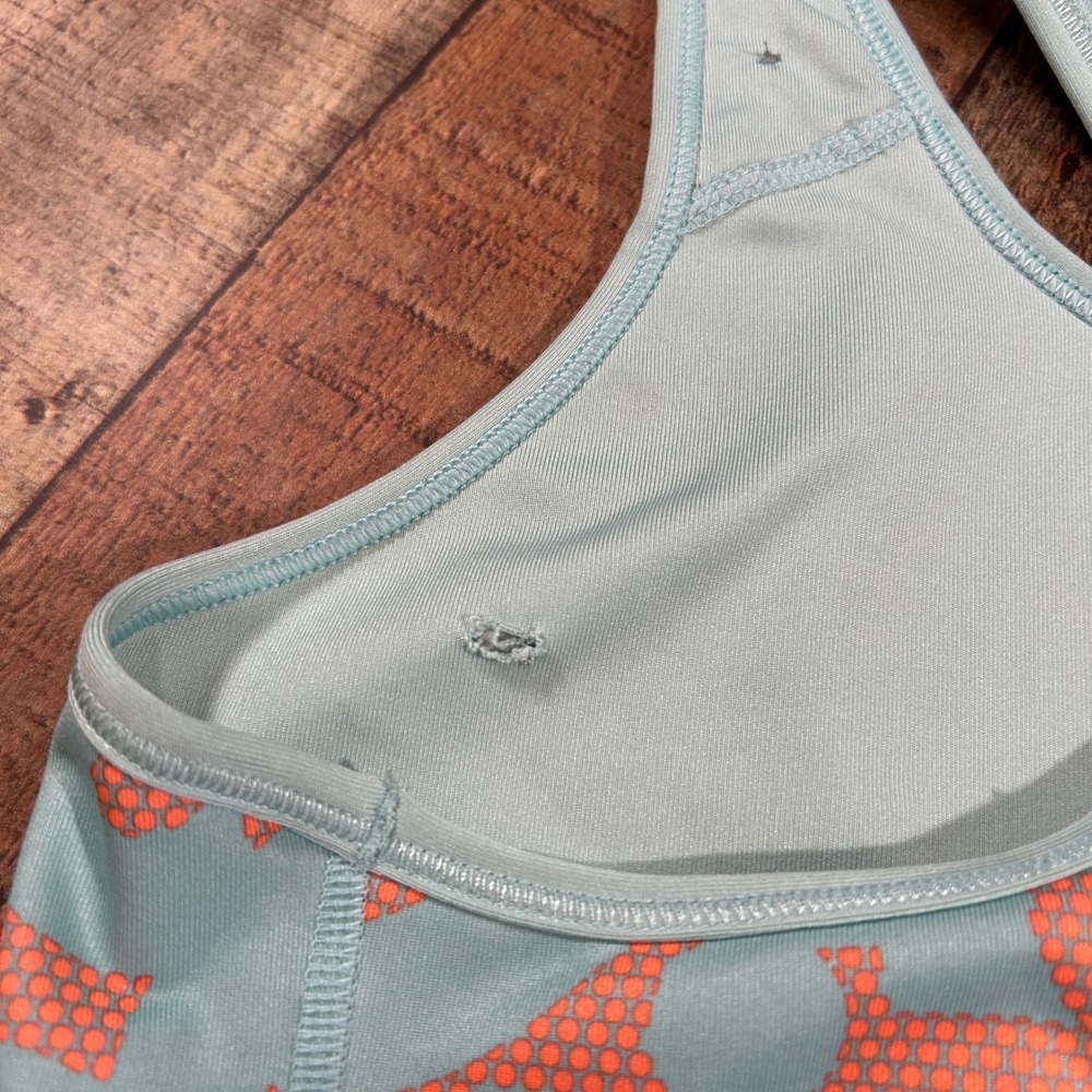 Nike Pro Dri Fit Sports Bra Large Mint Coral Racerback Medium Support - Picture 6 of 7